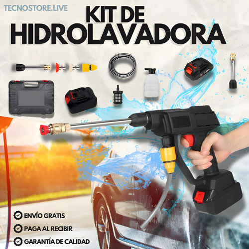 HIDROLAVADORA PORTÁTIL - RECARGABLE Y DE ALTA POTENCIA