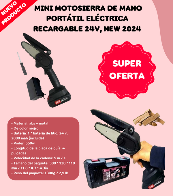 MINI MOTOSIERRA DE MANO PORTÁTIL - ÚLTIMAS UNIDADES EN STOCK - ¡PAGUE CUANDO LO RECIBA!