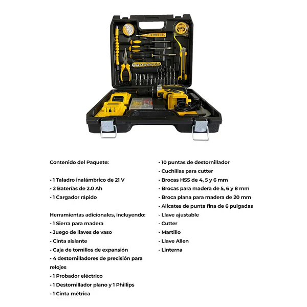 KIT DEWALT: TALADRO CON FUNCÍO - PISTOLA DE IMPACTO + 26 ACCESORIOS DE REGALO + 2 BATERIAS - CONTRA ENTREGA ENVÍO GRATIS